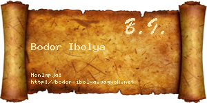 Bodor Ibolya névjegykártya