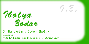 ibolya bodor business card